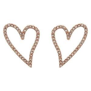 NWT Rebecca Minkoff Sweet Heart Pave Stud Earrings Rose Gold Women's Size OS